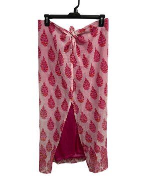 NC Love Danielle Dahan Floral Sarong Skirt Pink Sz Large Polyester Beach Wrap